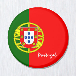 Portugisiska flagga och Portugal - resor/sportfant Magnet