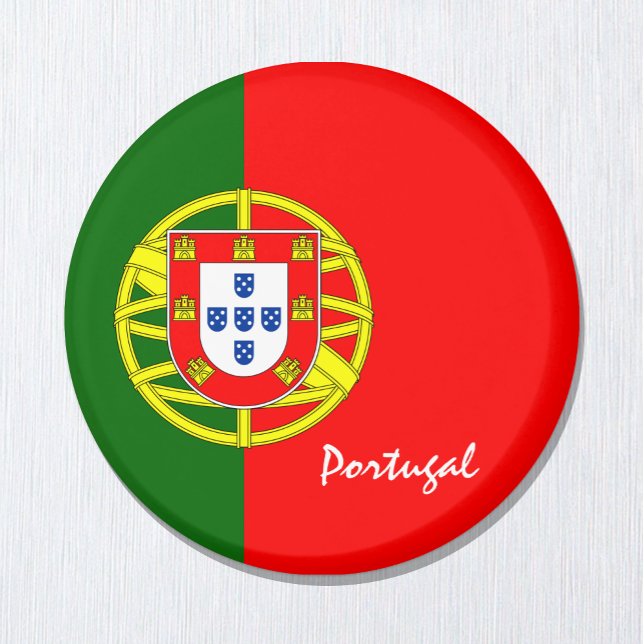 Portugisiska flagga och Portugal - resor/sportfant Magnet (Skapare uppladdad)