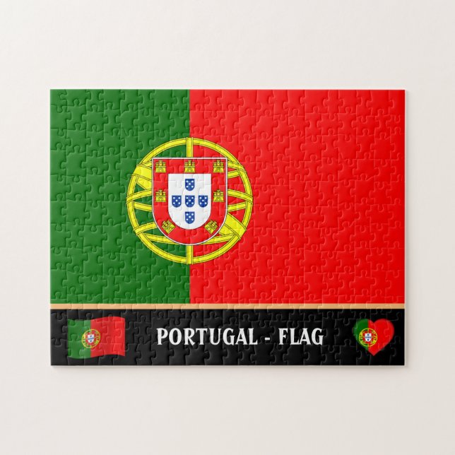 Portugisiska Flagga och portugisiska land / Portug Pussel (Horisontell)