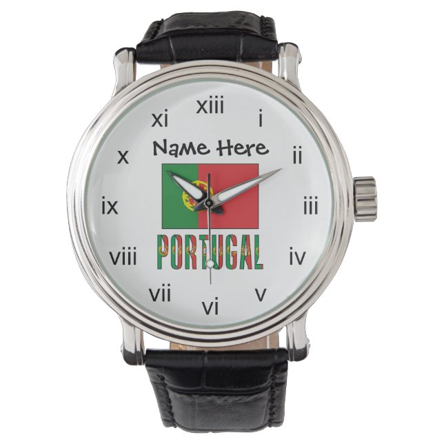 Portugisiska Flagga Personlig Armbandsur (Framsida)