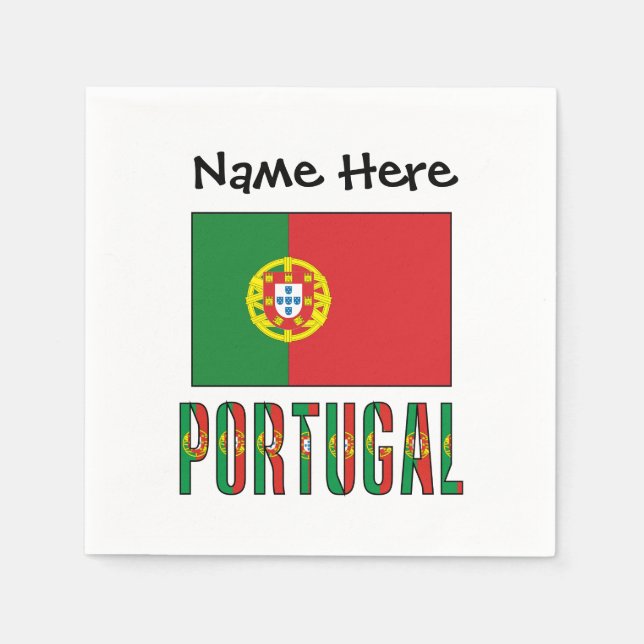 Portugisiska Flagga Personlig Pappersservett (Framsidan)