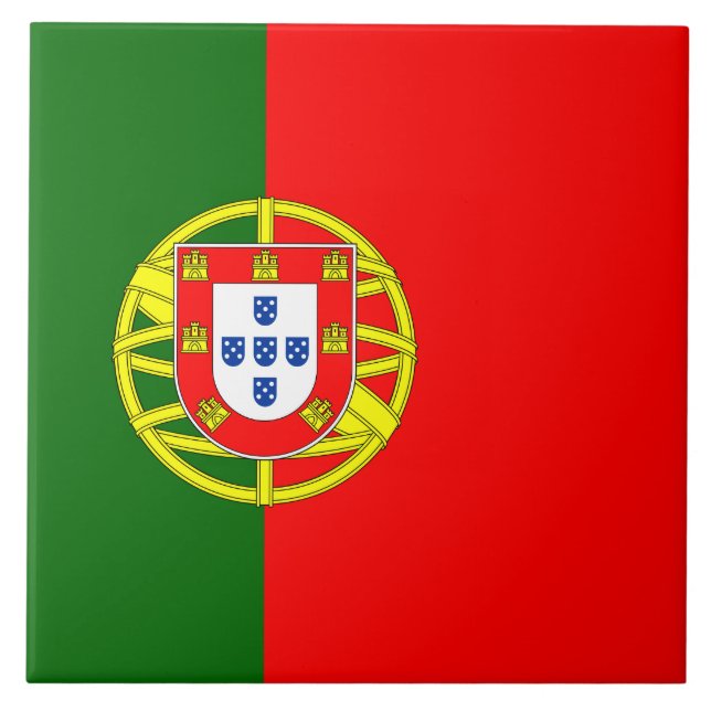 Portugisiska Flagga (Portugal) Kakelplatta (Framsidan)