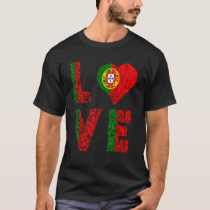 Portugisiska Flagga Portugal Kärlek Leopard portug T Shirt
