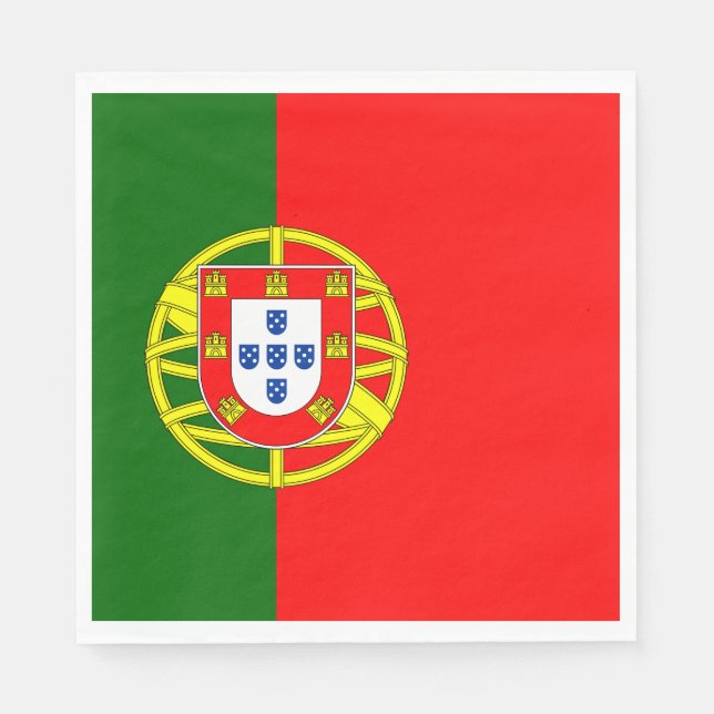 Portugisiska Flagga (Portugal) Pappersservett (Framsidan)