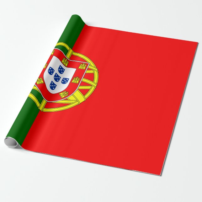 Portugisiska Flagga (Portugal) Presentpapper (Utrullad)