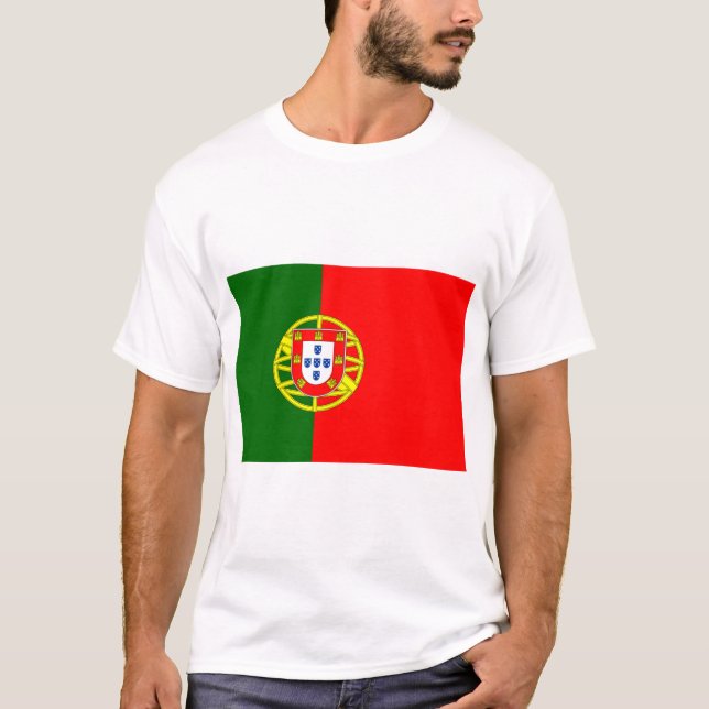 Portugisiska Flagga (Portugal) T Shirt (Framsida)
