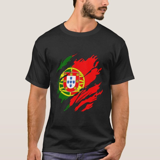 Portugisiska Flagga Portugal T Shirt (Framsida)