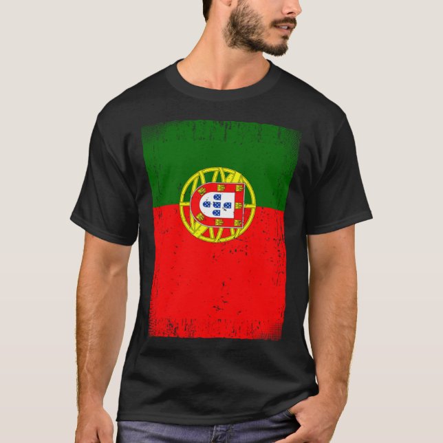 Portugisiska Flagga Portugal T Shirt (Framsida)
