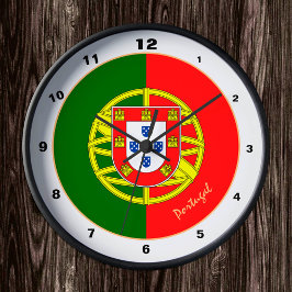 Portugisiska Flagga & Portugal trendig mode /desig Rund Klocka