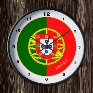 Portugisiska Flagga & Portugal trendig mode /desig Rund Klocka