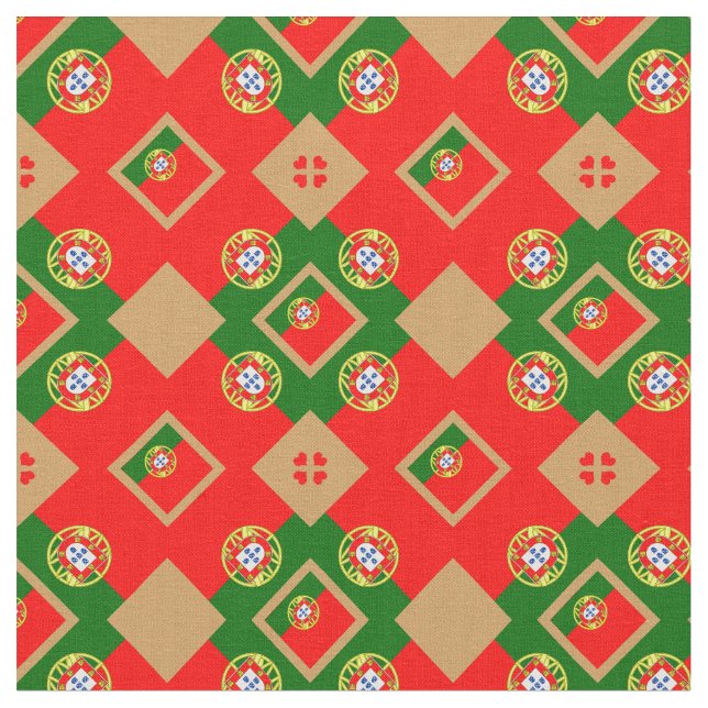 Portugisiska Flagga & Portugals Trendig Fabric mod Tyg (Närbild)