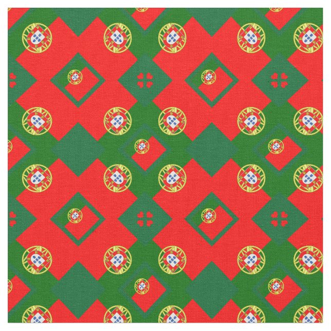 Portugisiska Flagga & Portugals Trendig Fabric mod Tyg (Närbild)