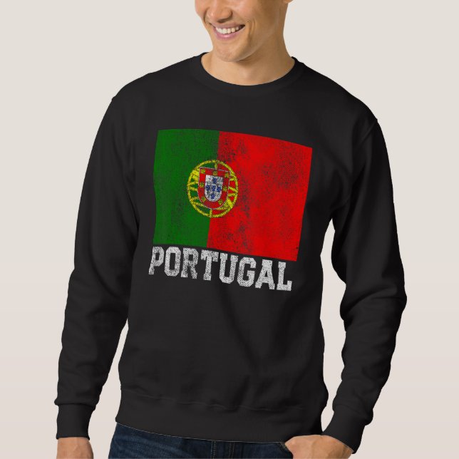 Portugisiska Flagga Pride Roots Land Famil Lång Ärmad Tröja (Framsida)