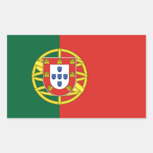 Portugisiska Flagga Rektangulärt Klistermärke