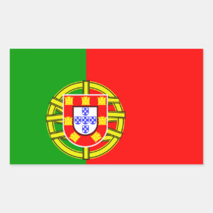 Portugisiska flagga rektangulärt klistermärke