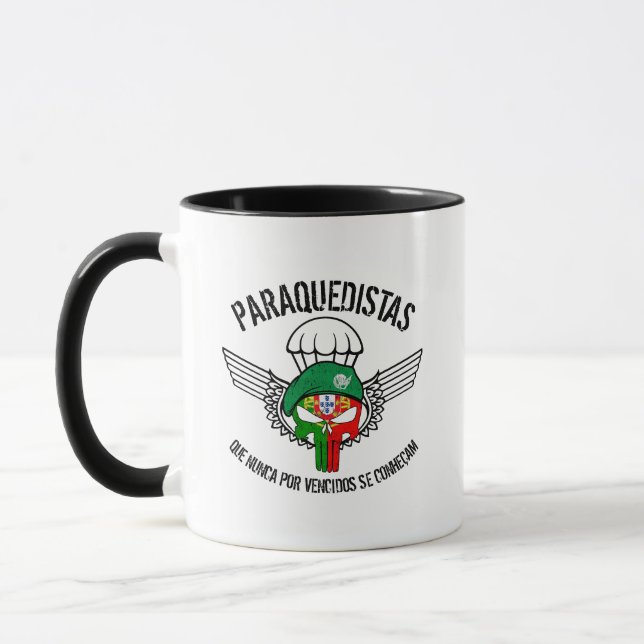 Portugisiska Flagga Skull Paratrooper Mugg (Vänster)