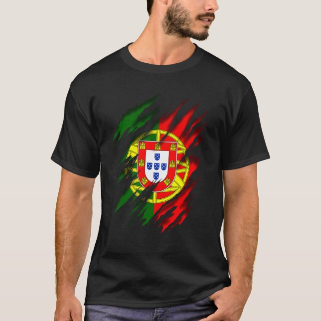 Portugisiska Flagga T Shirt (Framsida)