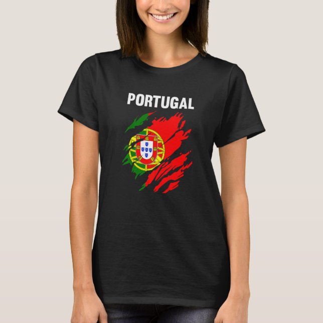 Portugisiska Flagga T Shirt (Framsida)