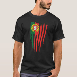 Portugisiska Flagga USA Flagga T Shirt