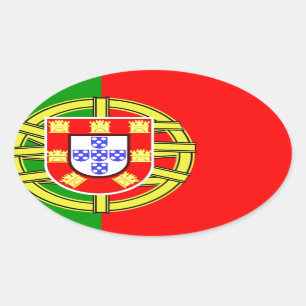 Portugisiska flaggan ovalt klistermärke