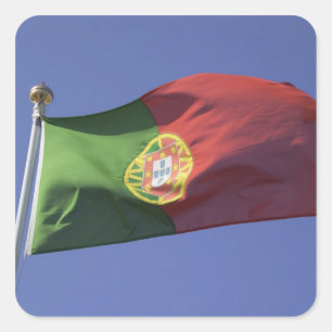 Portugisiska flaggan RF) Fyrkantigt Klistermärke