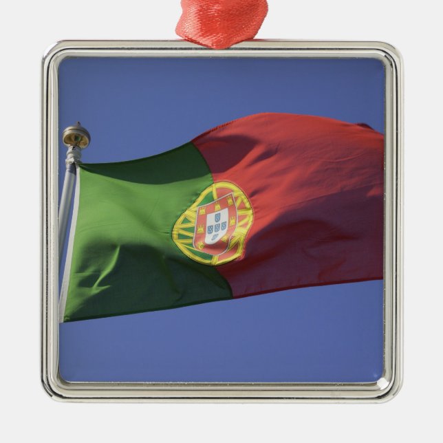 Portugisiska flaggan RF) Julgransprydnad Metall (Framsidan)