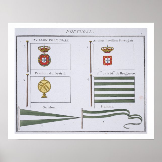 Portugisiska Flaggor, från Fransken bok i Flaggor, Poster (Framsidan)