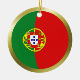 Portugisiska flaggprydnad julgransprydnad keramik