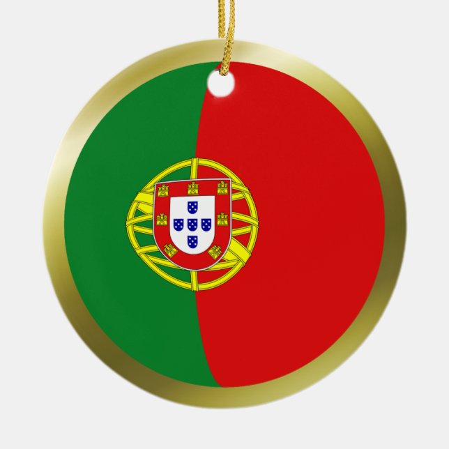 Portugisiska flaggprydnad julgransprydnad keramik (Framsidan)