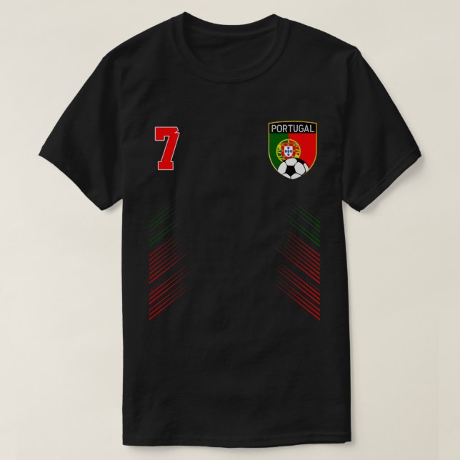 Portugisiska fotbollsmatchen Retro 7 Jersey T Shirt (Design framsida)