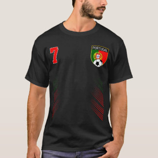 Portugisiska fotbollsmatchen Retro 7 Jersey T Shirt