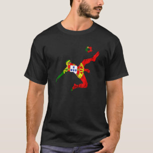 Portugisiska fotbollsspelaren Futebol Flagga P T Shirt
