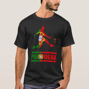 Portugisiska fotbollsspelaren Portugals Flagga P T Shirt