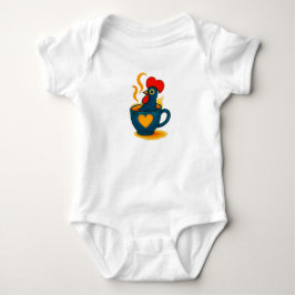 Portugisiska Galo de Barcelos Coffee Baby Bodysuit T Shirt