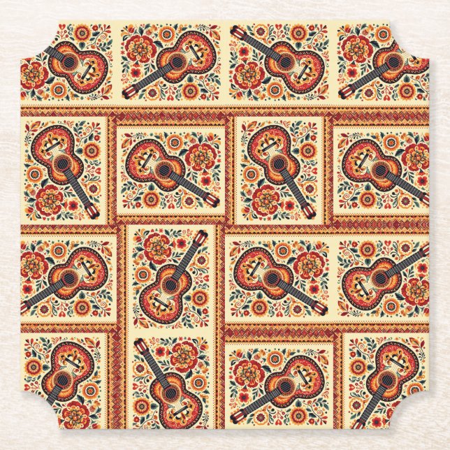 Portugisiska gitarrer underlägg papper (Framsida)