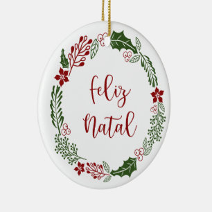 Portugisiska God jul-andedräkten, Feliz Natal Julgransprydnad Keramik