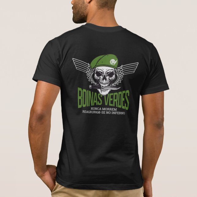 Portugisiska Gröna Baretter T Shirt (Baksida)