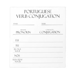 Portugisiska | Konjugationspraxis för verb Anteckningsblock