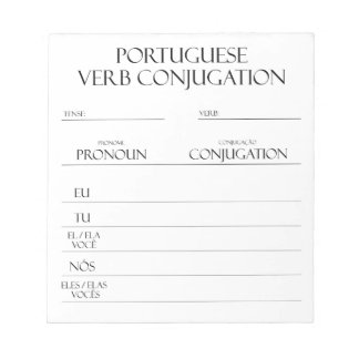 Portugisiska | Konjugationspraxis för verb Anteckningsblock