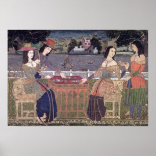 Portugisiska kvinnor som äter mat, Goa Poster