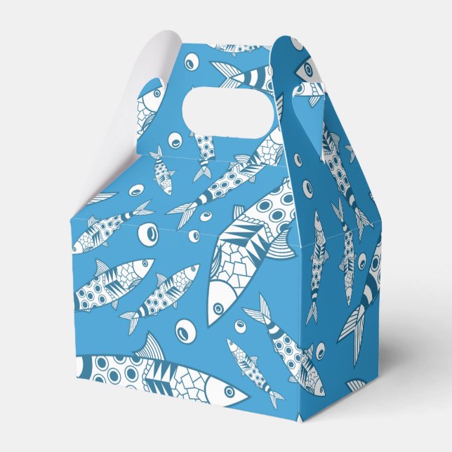 Portugisiska Lissabon Sardines Mönster Azulejos Bl Presentaskar (Framsidan Sidan)