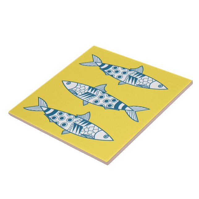 Portugisiska Lissabon Sardines Mönster Azulejos Gu Kakelplatta (Sidan)