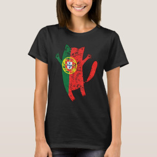 Portugisiska Lycklig Cat Portugal Flagga T Shirt