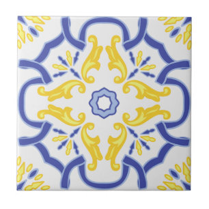 Portugisiska Medelhavsblått gult Kakelplatta