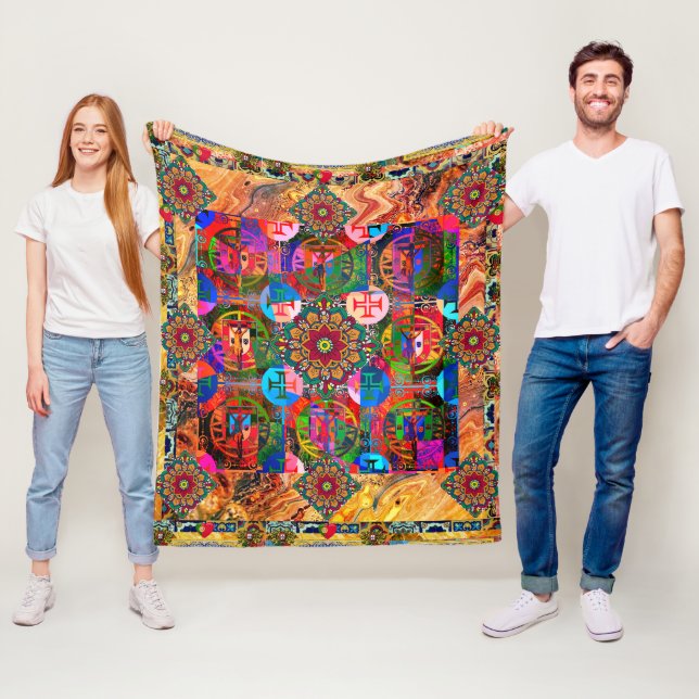 Portugisiska mönster fleecefilt (På plats)