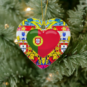 Portugisiska mönster julgransprydnad keramik