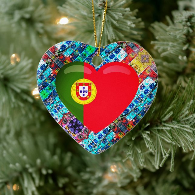 Portugisiska mönster julgransprydnad keramik (Träd)