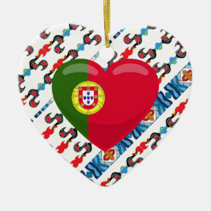 Portugisiska mönster julgransprydnad keramik