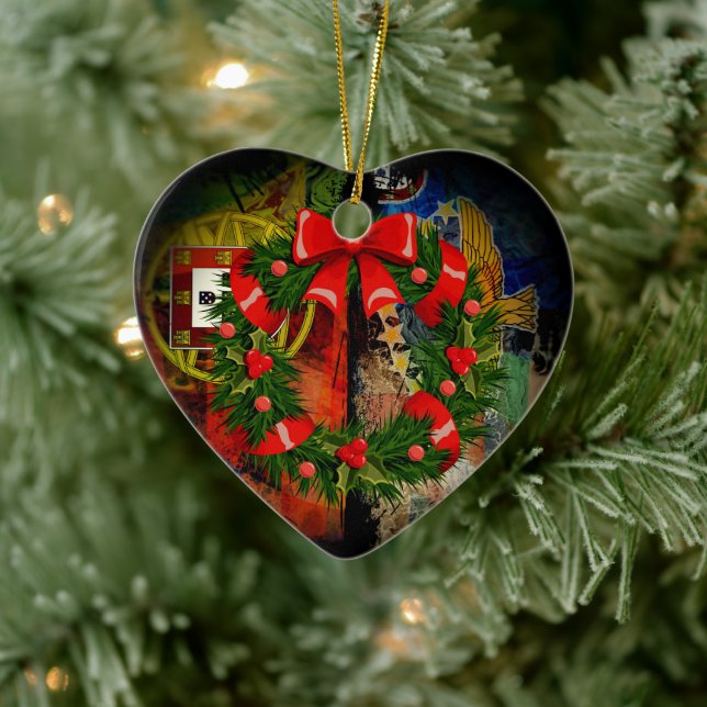 Portugisiska mönster julgransprydnad keramik (Träd)