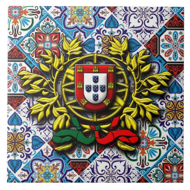 Portugisiska mönster kakelplatta (Framsidan)